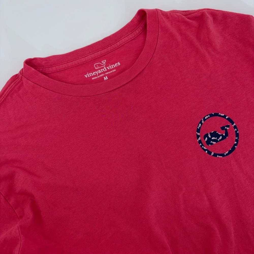 Vineyard Vines Mens Long Sleeve Whale Logo Graphic T-Shirt Pink‎ Medium